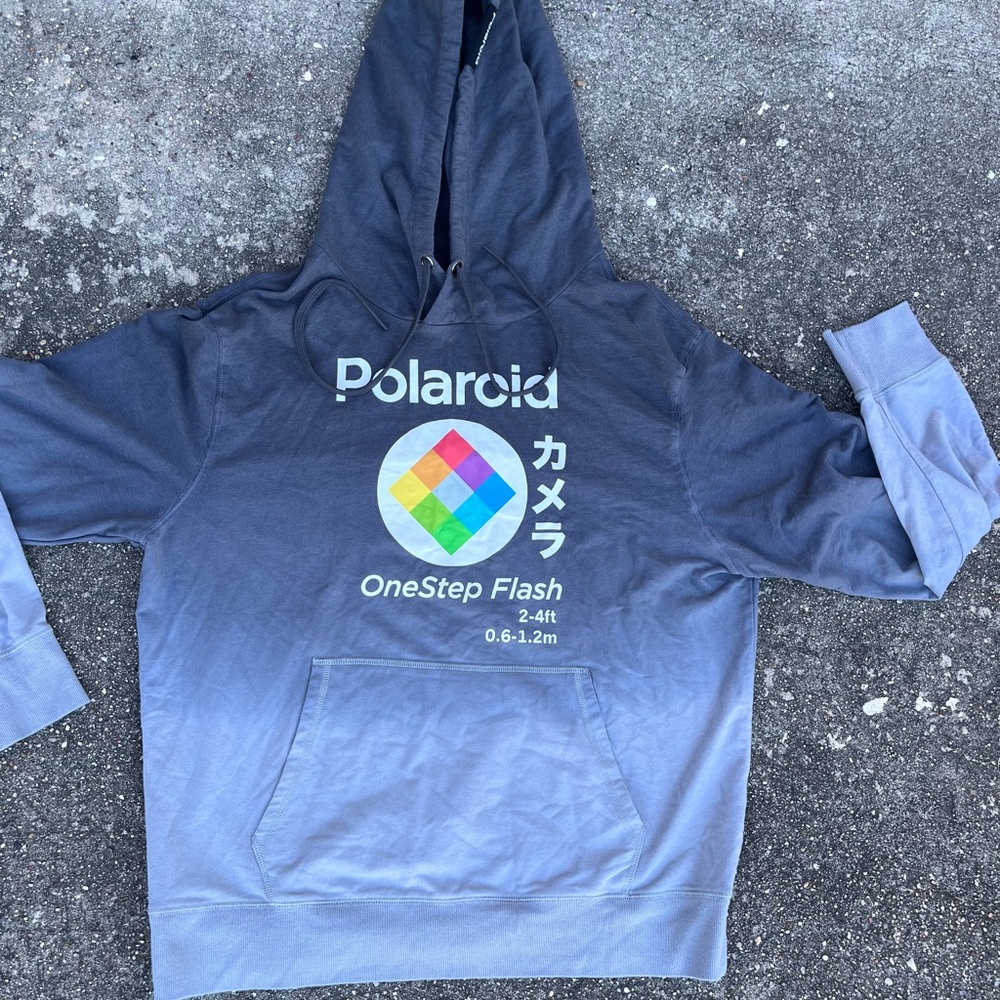 Polaroid One Step Flash blue hoodie.. Love the grey on this hoodie..
